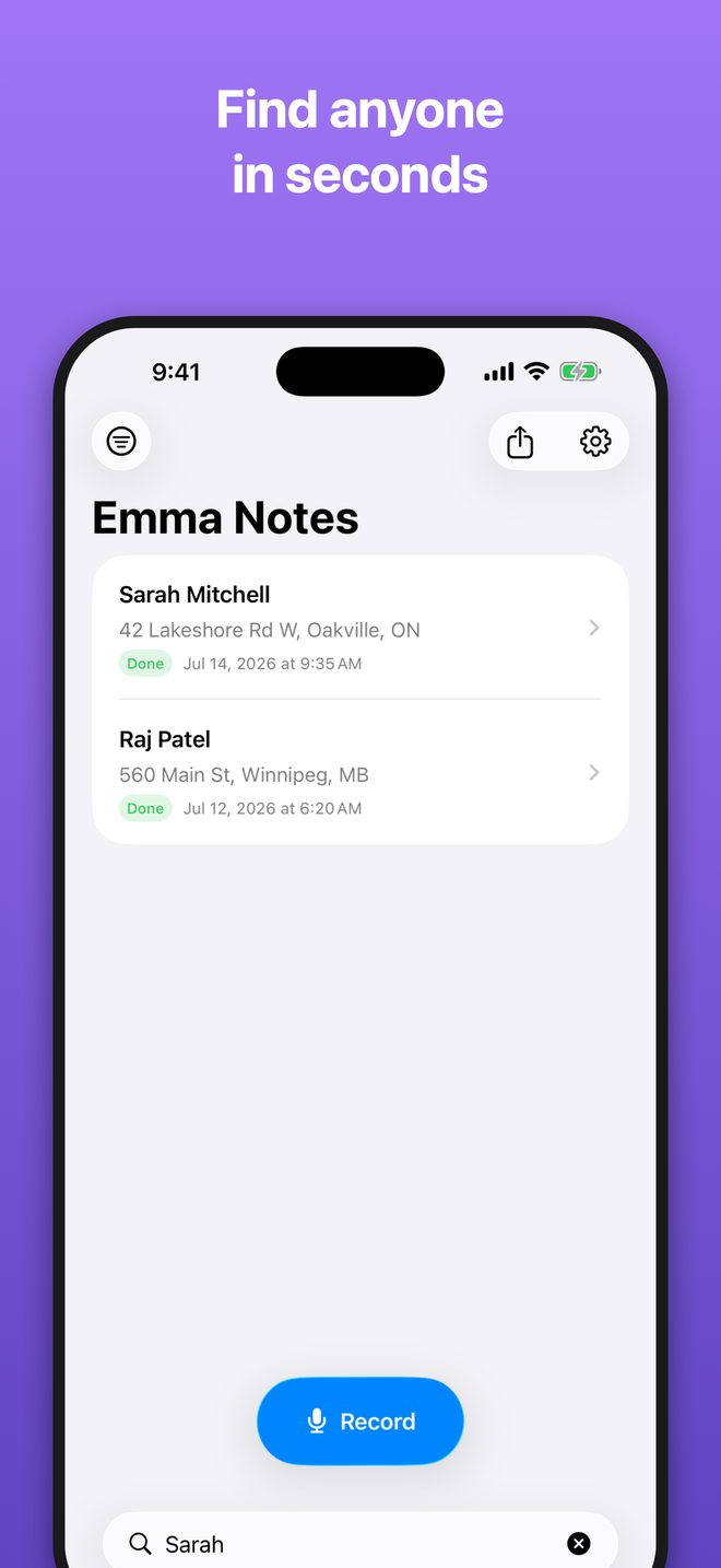 Searching notes in EmmaNotes